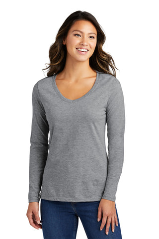 Port & Company® LPC450VLS Ladies Long Sleeve Fan Favorite™ V-Neck Tee (Basic Colors) (11 Colors)