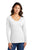 Port & Company® LPC450VLS Ladies Long Sleeve Fan Favorite™ V-Neck Tee (Basic Colors) (11 Colors)